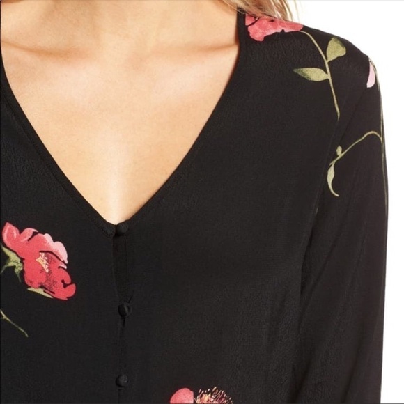 𝅺Rails Beaux Blossom Floral Print Blouse SM Blouse Long Sleeve Tie Waist Top - Picture 7 of 8